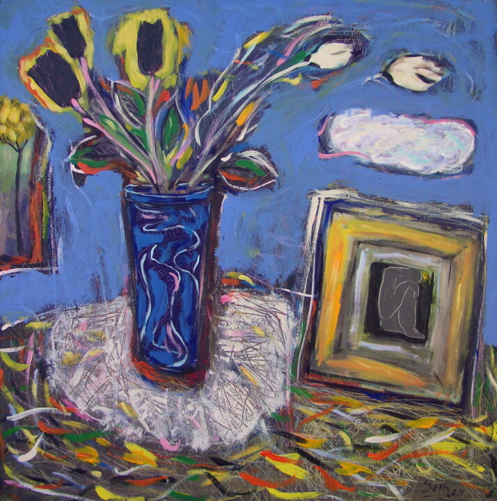 Painting titled "grand-vase-aux-tuli…" by Pierre-Yves Beltran, Original Artwork