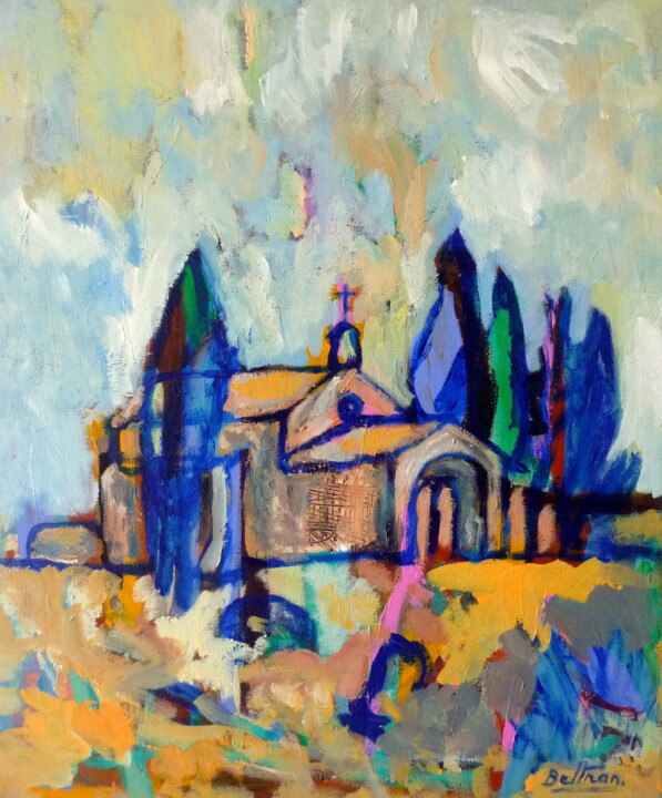 Peinture intitulée "La chapelle d'Eygal…" par Pierre-Yves Beltran, Œuvre d'art originale