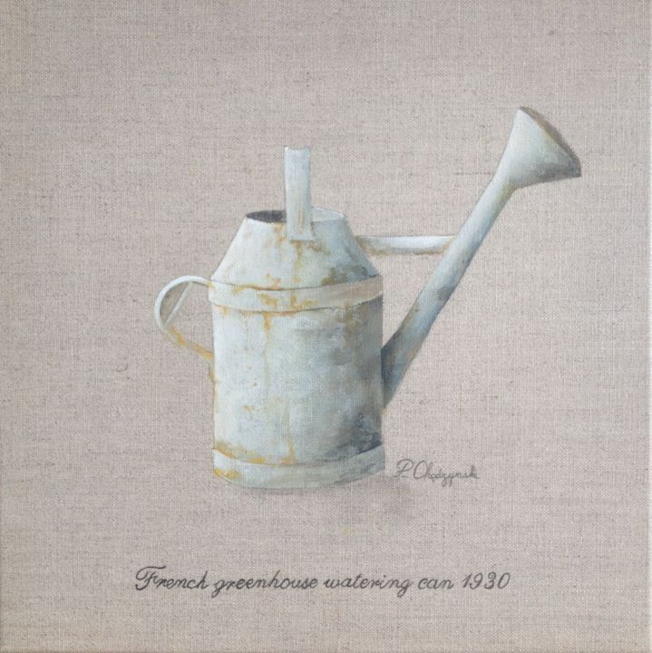 Painting titled "French watering can…" by Pierre Chadzynski, Original Artwork, Acrylic
