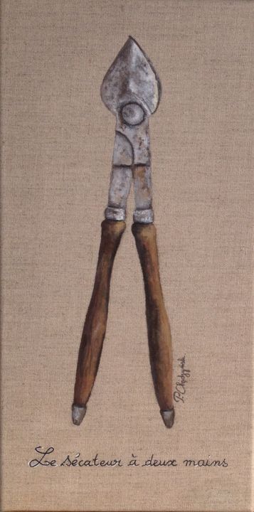 Peinture intitulée "Sécateur à deux mai…" par Pierre Chadzynski, Œuvre d'art originale, Acrylique