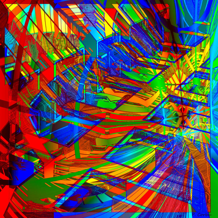 Digitale Kunst getiteld "GRAND AVENUE" door Pierre Corbu, Origineel Kunstwerk, Anders