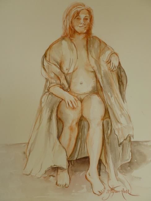 Pintura intitulada "Enveloppée de mouss…" por Pierre Feyeux, Obras de arte originais, Óleo