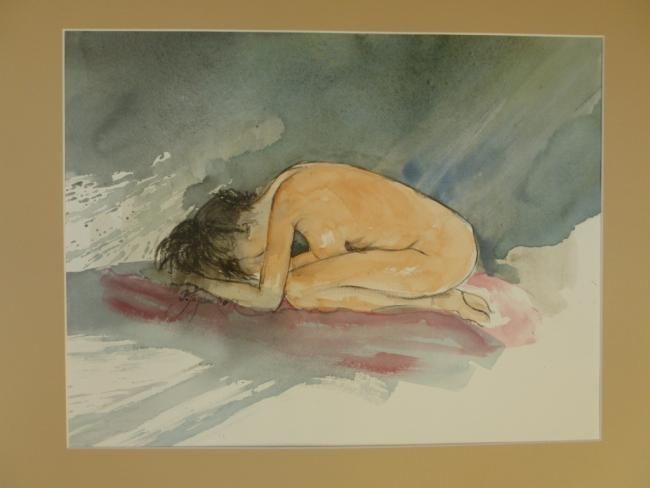 Peinture intitulée "Recroquevillée" par Pierre Feyeux, Œuvre d'art originale, Huile