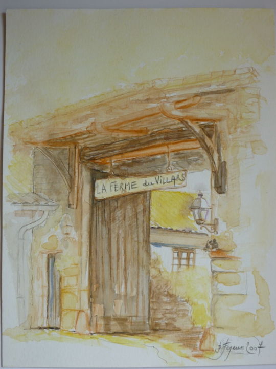 Pintura intitulada "Portail d'entrée du…" por Pierre Feyeux, Obras de arte originais, Óleo