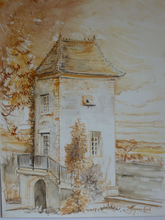 Painting titled "Pigeonnier du Villa…" by Pierre Feyeux, Original Artwork, Oil