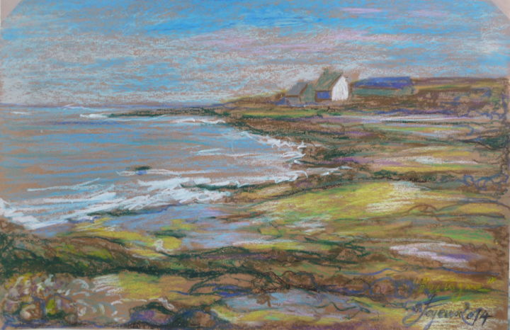 图画 标题为“Paysage de Bretagne” 由Pierre Feyeux, 原创艺术品, 粉彩