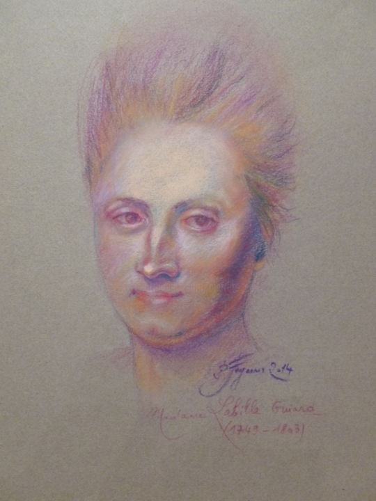 Drawing titled "Madame LABILLE GUIA…" by Pierre Feyeux, Original Artwork, Pastel