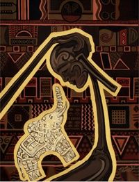 "The playful elephant" başlıklı Tablo Pierre Giusti tarafından, Orijinal sanat