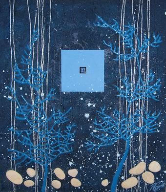 Pintura intitulada "Blue coral" por Pierre Giusti, Obras de arte originais