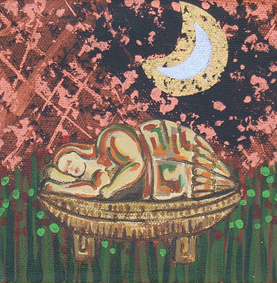 Schilderij getiteld "Sleeping lady No 14" door Pierre Giusti, Origineel Kunstwerk