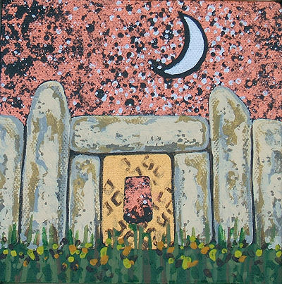 Painting titled "Temple door No. 4" by Pierre Giusti, Original Artwork