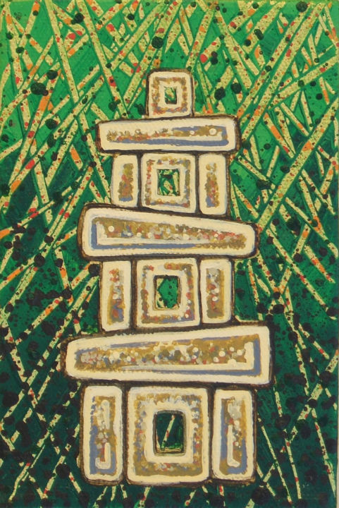 "Temple-tower-2" başlıklı Tablo Pierre Giusti tarafından, Orijinal sanat, Petrol