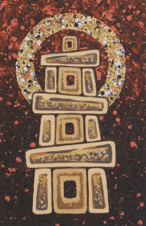 Painting titled "temple-tower-3" by Pierre Giusti, Original Artwork, Oil