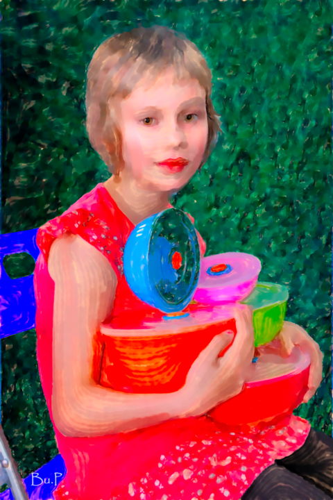 Fotografia intitulada "PLASTIC LITTLE GIRL" por Pierre Jean Burel, Obras de arte originais, Fotografia digital