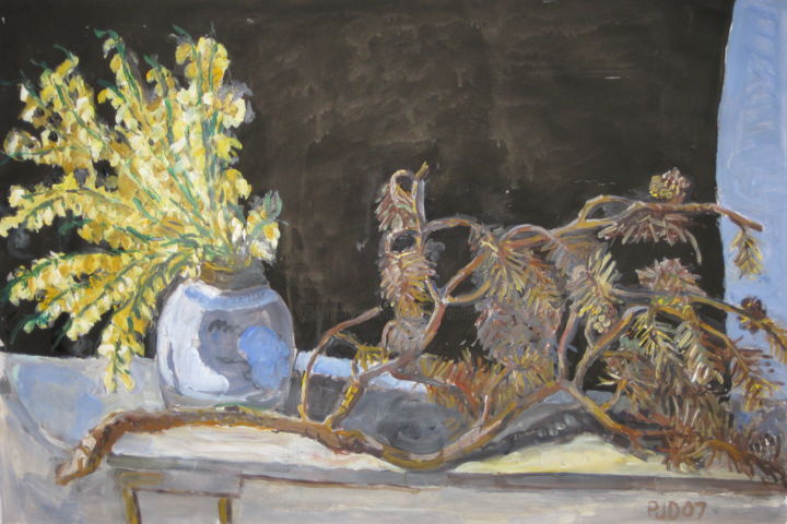 Peinture intitulée "Bouquet de genets e…" par Pierre Jean Delpeuc'H, Œuvre d'art originale, Acrylique