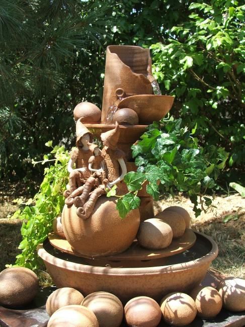 Ремесла под названием "Fontaine tube" - Le Jardin Du Potier, Подлинное произведение искусства