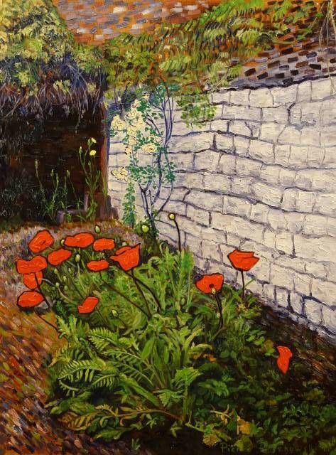 coquelicots - 2 - Painting, 46x61 cm ©2011 by Pierre Paszkowski -