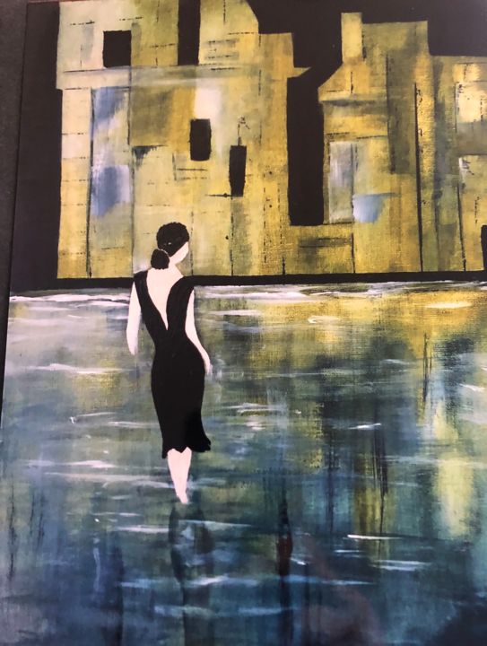 Ζωγραφική με τίτλο "Perplexe" από Pierrette Hofmann, Αυθεντικά έργα τέχνης, Ακρυλικό