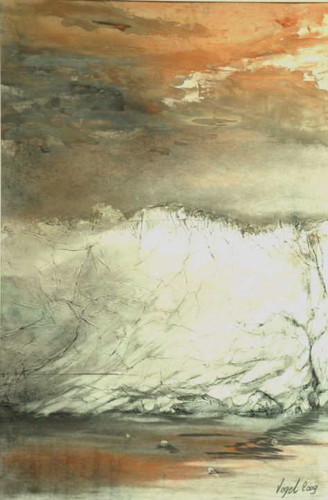 Malerei mit dem Titel "108-Huile-sur-papie…" von Pierre Vogel, Original-Kunstwerk