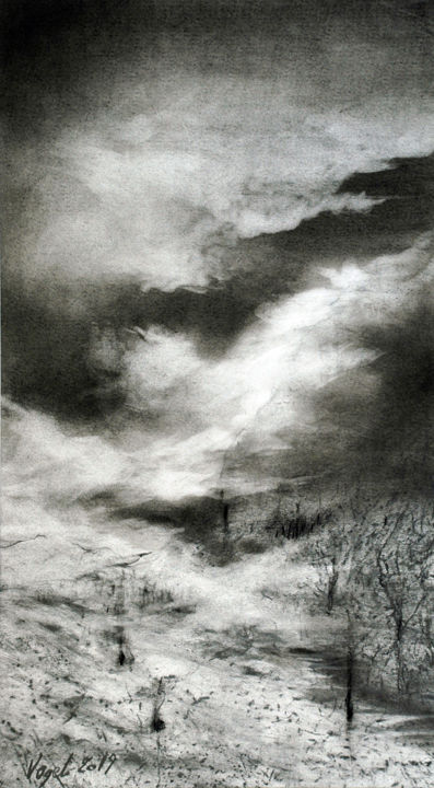 Dessin intitulée "2-mine-de-plomb-201…" par Pierre Vogel, Œuvre d'art originale,