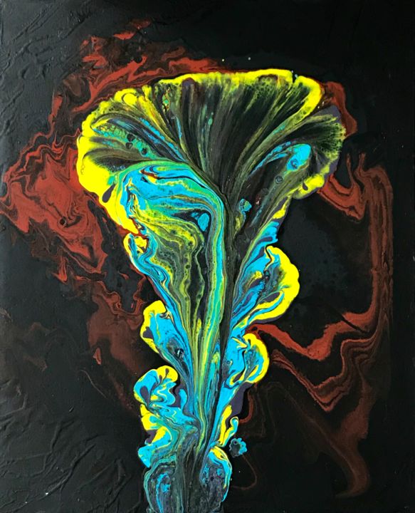 Painting titled "Smoke flower" by Fabrice Pierrez, Original Artwork, Acrylic