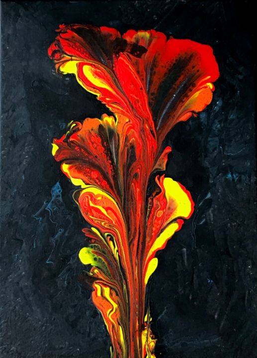 Painting titled "Araceae 2" by Fabrice Pierrez, Original Artwork, Acrylic