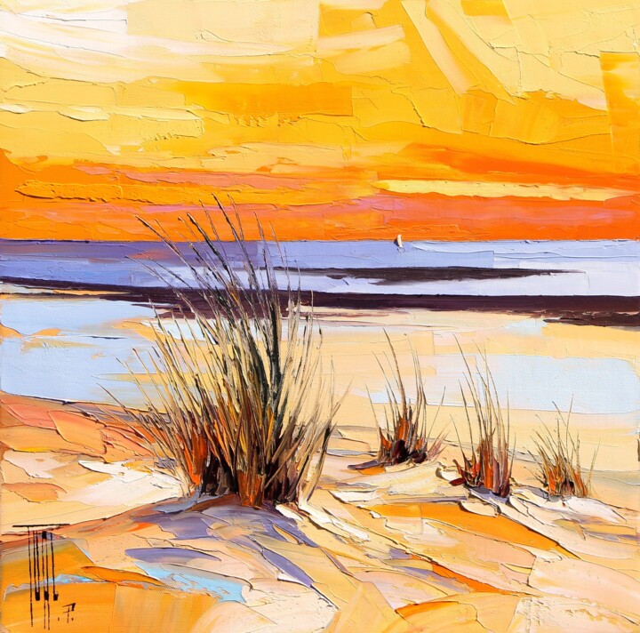 Peinture intitulée "Roseau des sables" par Pierrick Tual, Œuvre d'art originale, Huile