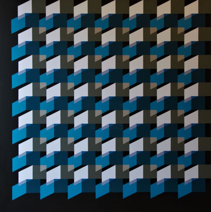 Malerei mit dem Titel "geometrische compos…" von Piet Godderis, Original-Kunstwerk, Acryl
