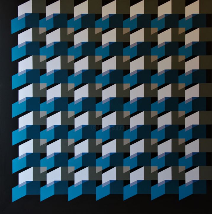 Peinture intitulée "geometrische compos…" par Piet Godderis, Œuvre d'art originale, Acrylique