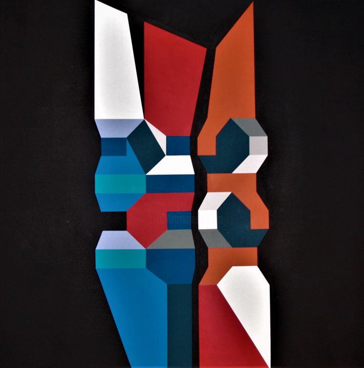 Malarstwo zatytułowany „with three” autorstwa Piet Godderis, Oryginalna praca, Akryl