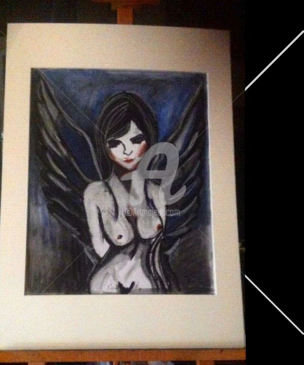 Schilderij getiteld "Angel" door Piete Branche, Origineel Kunstwerk, Pastel