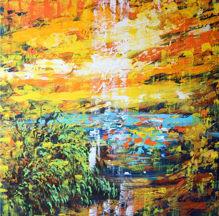 绘画 标题为“Riflessi al tramonto” 由Pietra Barrasso, 原创艺术品, 丙烯