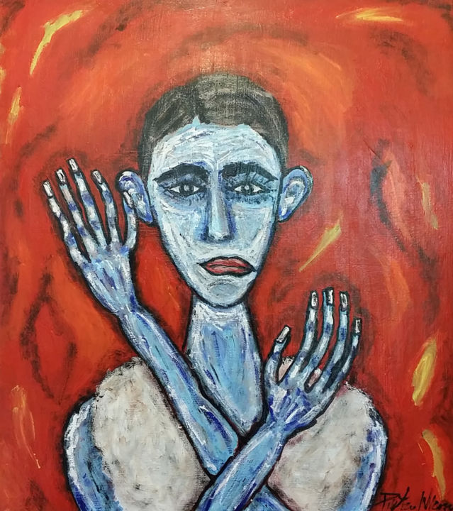 Pittura intitolato "Ritratto di donna b…" da Pietro Nicosia, Opera d'arte originale,