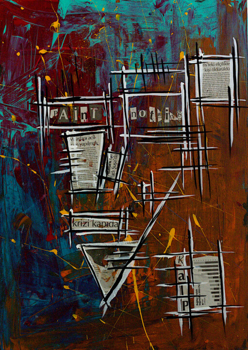 Картина под названием "Paint Nothing (the…" - Simon Houlton, Подлинное произведение искусства, Акрил Установлен на Деревянна…