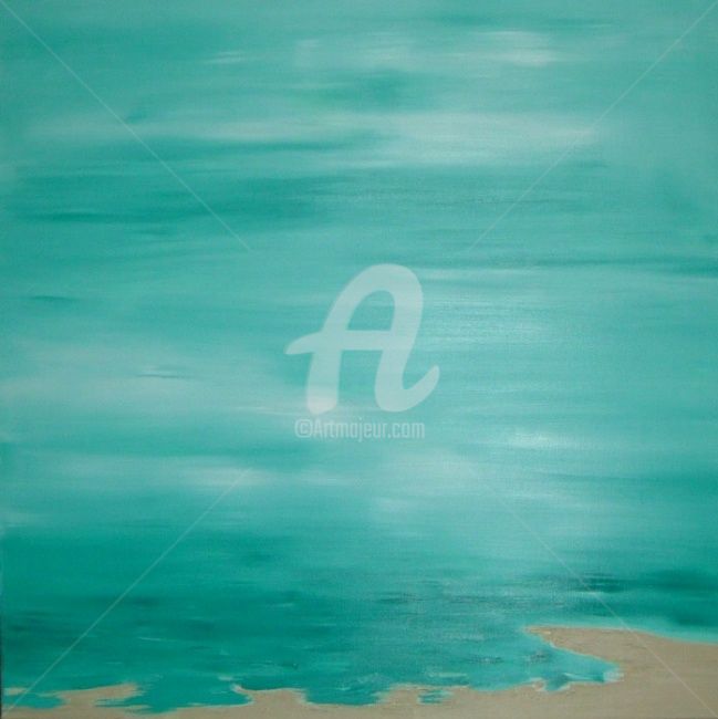 Painting titled "Playa Azul" by Pop, Original Artwork
