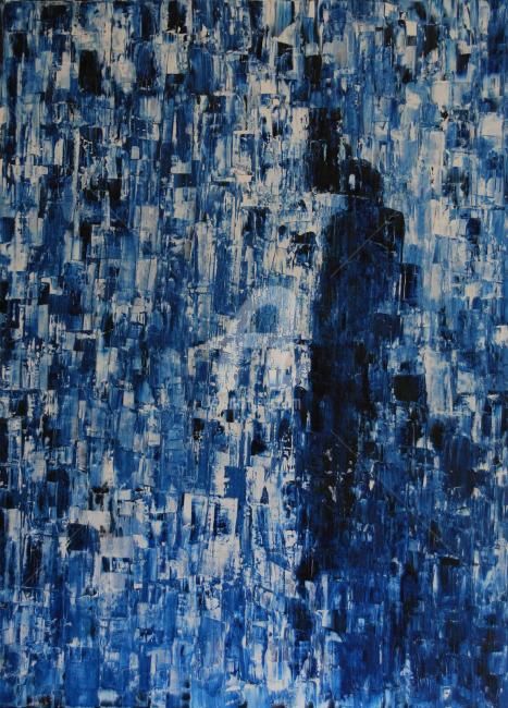 Ζωγραφική με τίτλο "Bleu" από Pop, Αυθεντικά έργα τέχνης