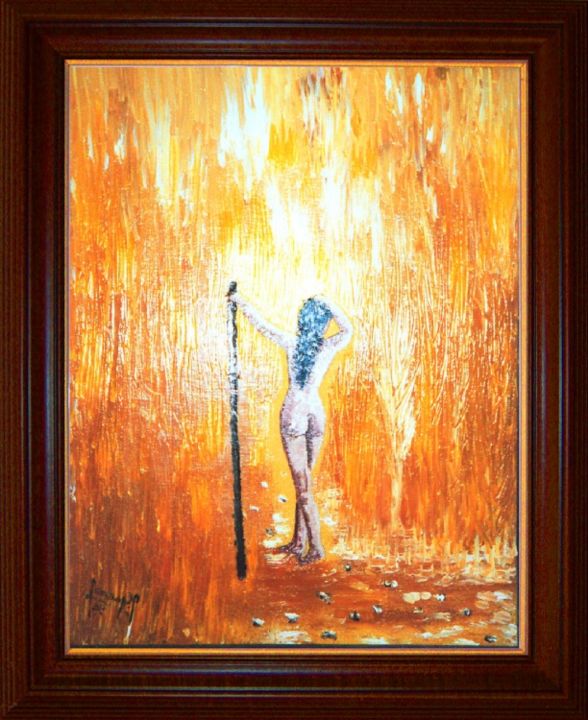Peinture intitulée "TRIGAL" par Pili Gaona, Œuvre d'art originale, Huile