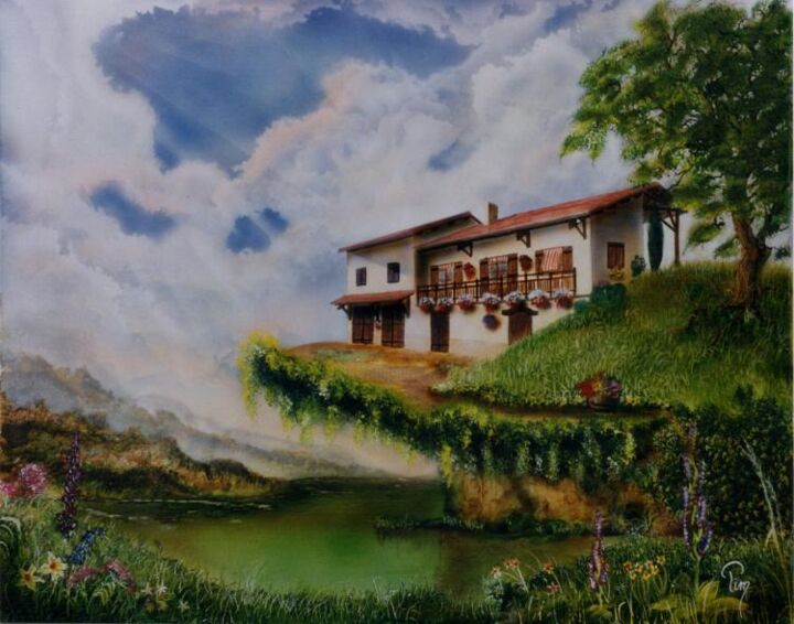 Peinture intitulée "Maison Broyer" par Pim, Œuvre d'art originale