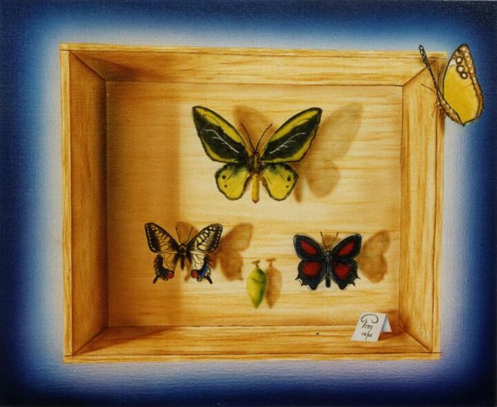 Malarstwo zatytułowany „papillon en visite” autorstwa Pim, Oryginalna praca