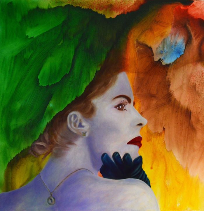 Peinture intitulée "Elégante" par Pierre-Marie Dossin, Œuvre d'art originale, Huile
