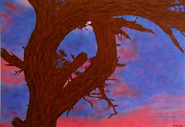 Painting titled "WIND TREE BOUND" by Pimba, Original Artwork, Other