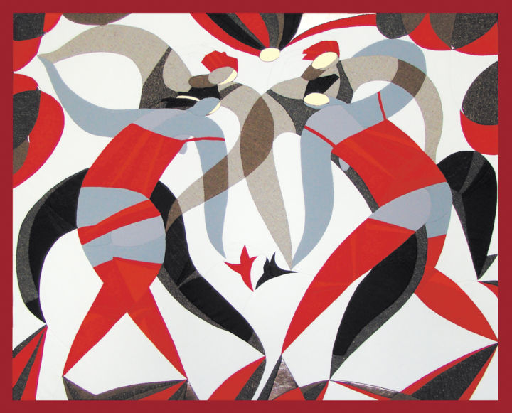 Arte textil titulada "Ласточки" por Вячеслав Пименов, Obra de arte original, Oleo