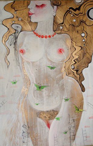 Peinture intitulée "женщина" par Nataliia Zolotareva, Œuvre d'art originale, Autre