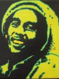 Peinture intitulée "Bob Marley Jamaican…" par Pinal, Œuvre d'art originale