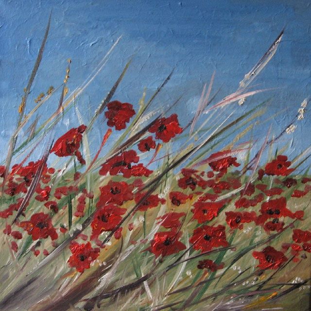 Peinture intitulée "coquelicots" par Valérie Charles-Artigues, Œuvre d'art originale