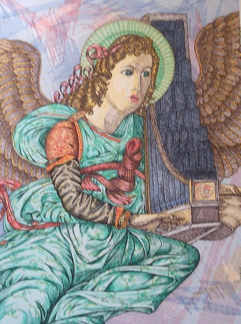 Dibujo titulada "ANGEL VALENCIANO DOS" por Pinedo, Obra de arte original