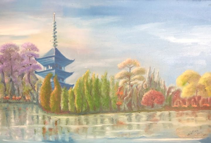 Painting titled "Parque Oriental" by Cmpoliva, Original Artwork, Oil