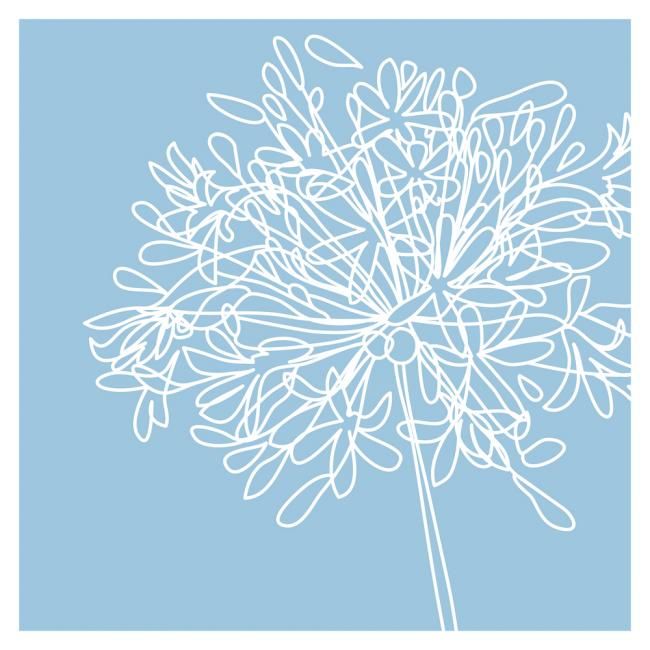 Printmaking titled "Blue Allium" by Pink Chaise, Original Artwork