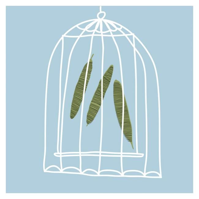 Printmaking titled "Bird Cage" by Pink Chaise, Original Artwork