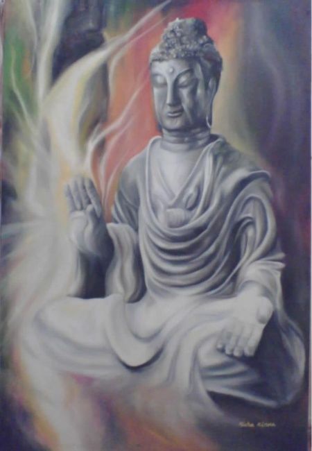 Painting titled "buddha" by Richa Kinra, Original Artwork
